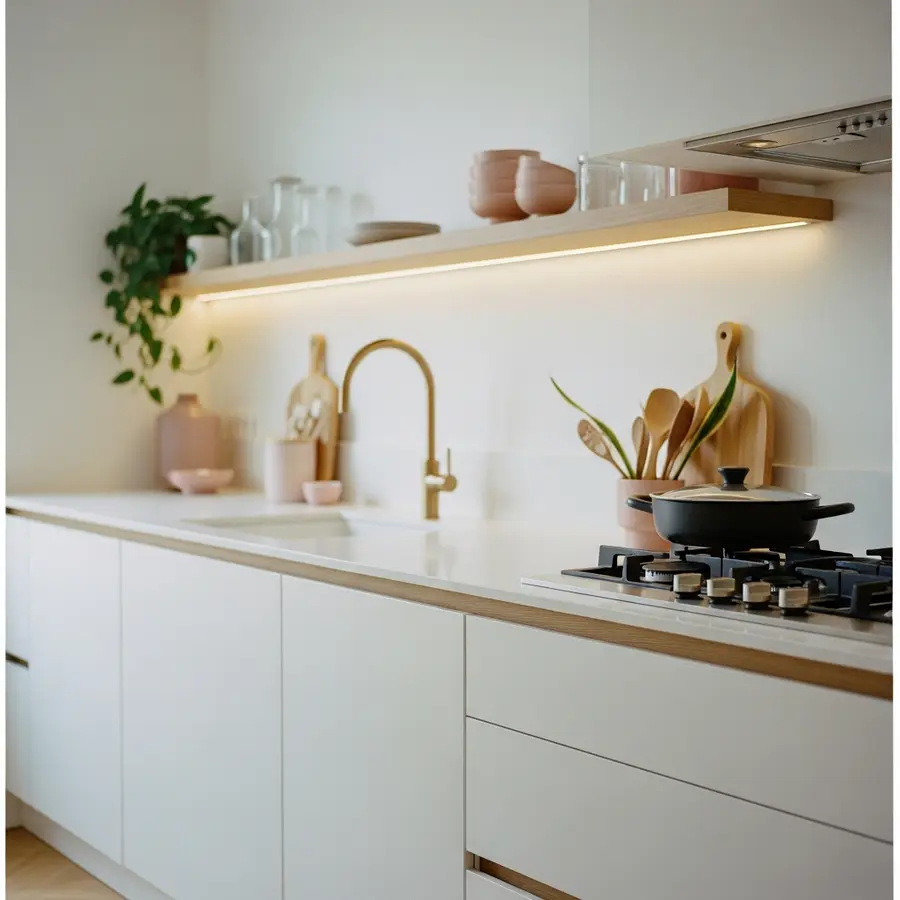 Cuisine blanche et bois