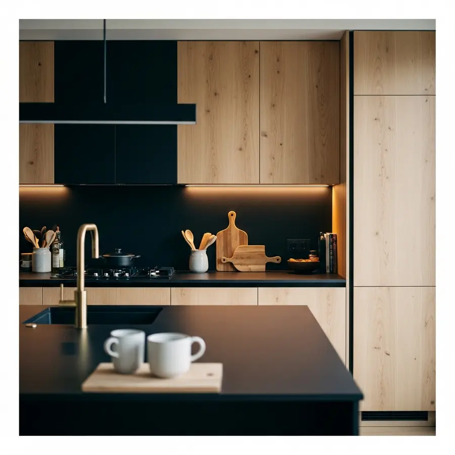 Cuisine noire et bois