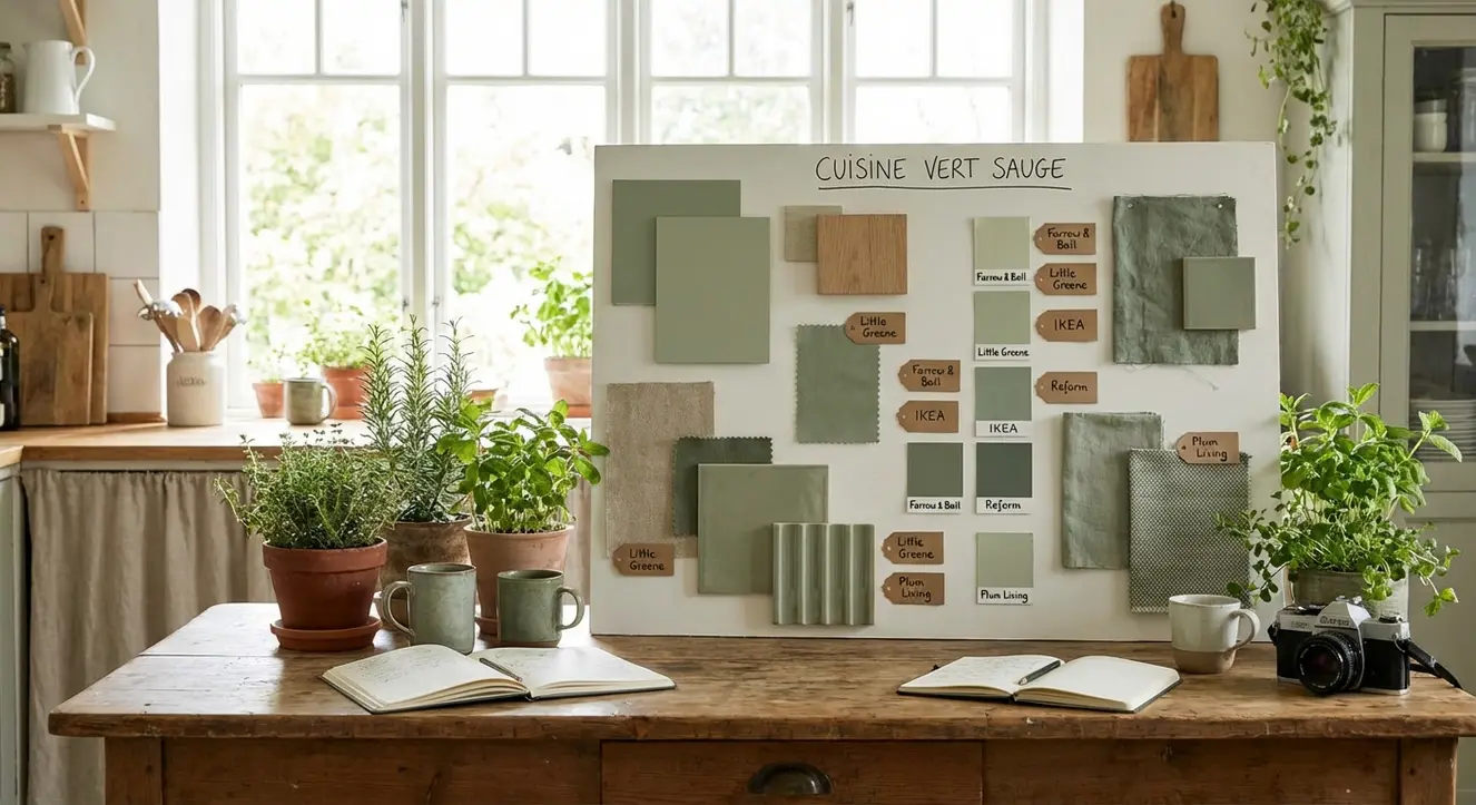Tableau comparatif des marques proposant du vert sauge en cuisine
