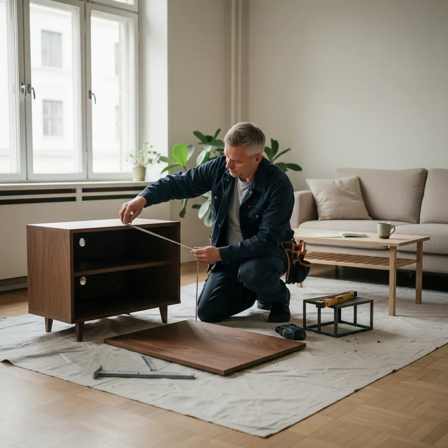 Harmoniser son ensemble meuble TV avec le reste du mobilier en assemblant un meuble TV