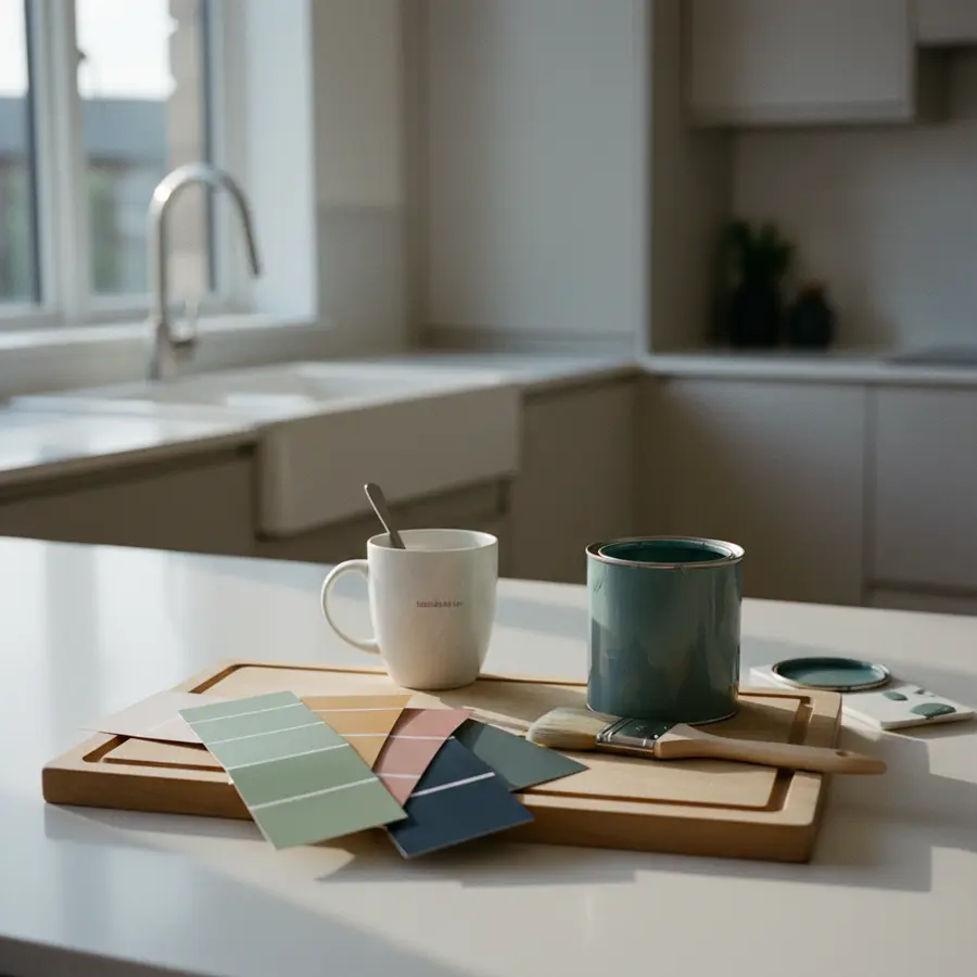 Idée Peinture Cuisine avec accents colorés pour tendances 2026