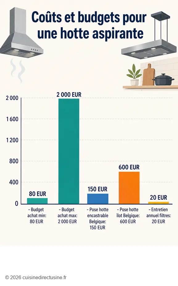 Comparaison des coûts : comment choisir une hotte aspirante idéale en fonction des budgets et frais d'installation.