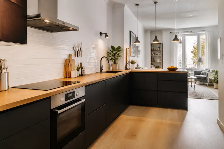 Aménagement complet d'une cuisine équipée haut de gamme sur mesure