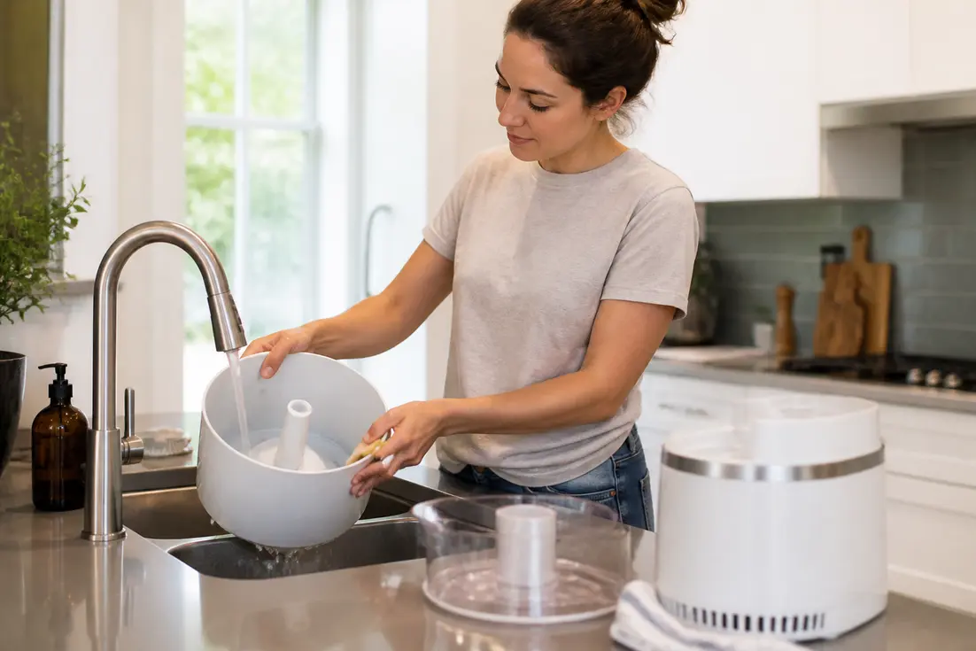Conseils pratiques pour savoir comment nettoyer une sorbetière sans endommager le bol réfrigérant dans la cuisine.